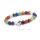 Perles rondes Bracelet masculine avec musique symboles Bracelet de perles de gros 7 Chakra Stone